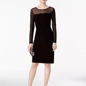 Adrianna Papell Illusion Bodycon Dress Knee Length size 8